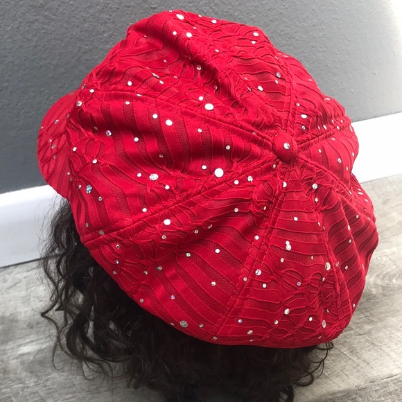 Red Rhinestone Hat - Picture 13 of 14